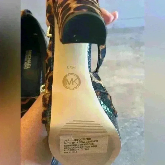 Michael‎ Kors Evie Calf Hair Leopard Print Platform Size 6.5 - Picture 11 of 11